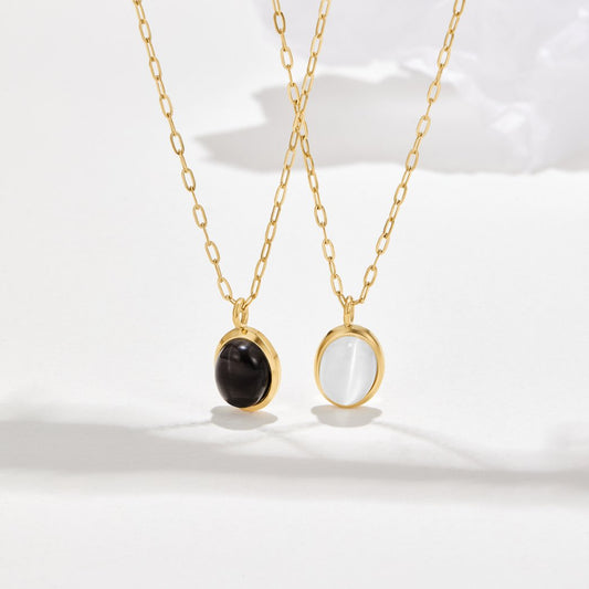 Elegant White Opal Pendant Necklace