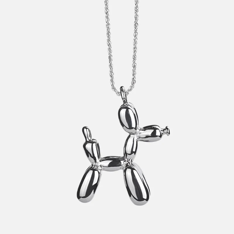 Gold - Tone Balloon Dog Pendant Necklace