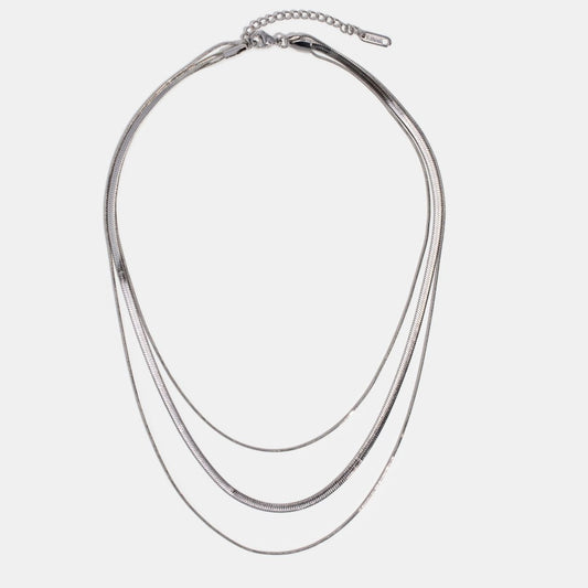 Layered Silver Chain Necklace