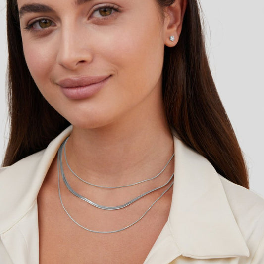 Layered Silver Chain Necklace