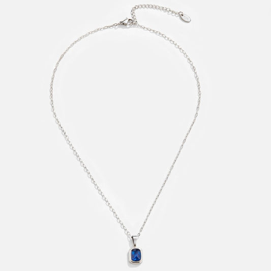 Ocean Blue Pendant on Silver Necklace