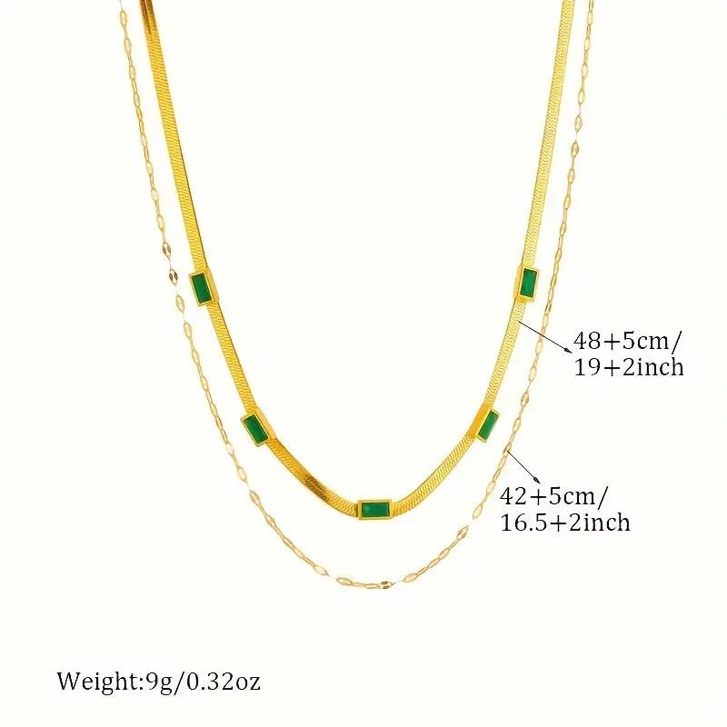 Sorella Gem Retro Double Layer Collar - Gold