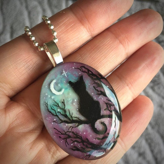 Starry™ — Starry night cat pendant necklace