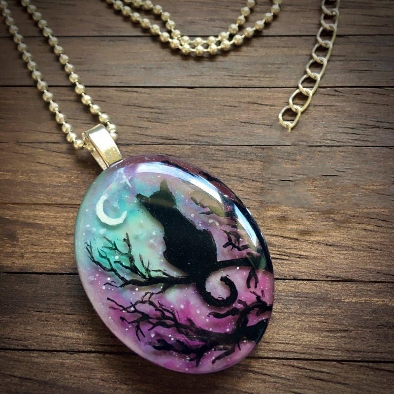 Starry™ — Starry night cat pendant necklace