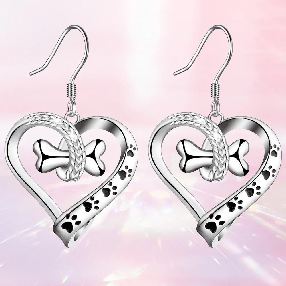 2 - Piece Jewelry Set with Paw, Heart & Bone Charms