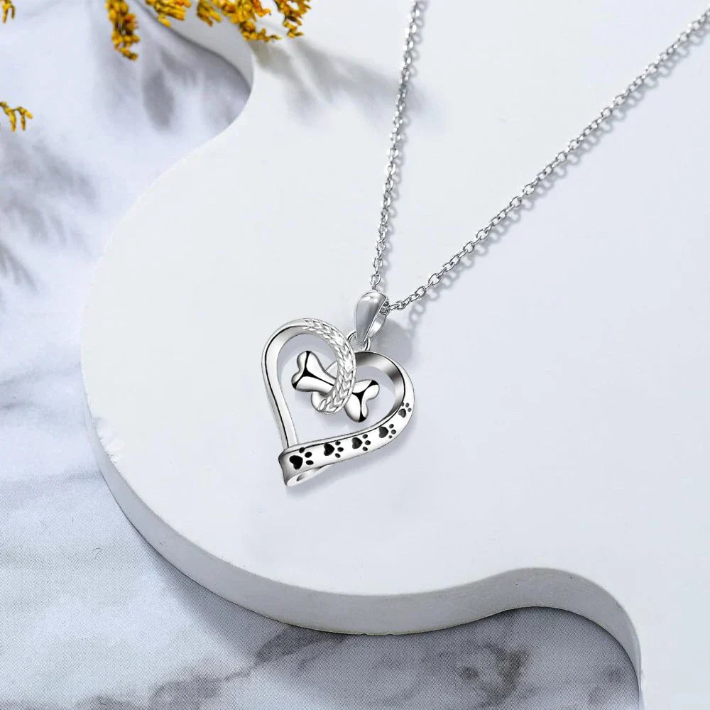 2 - Piece Jewelry Set with Paw, Heart & Bone Charms