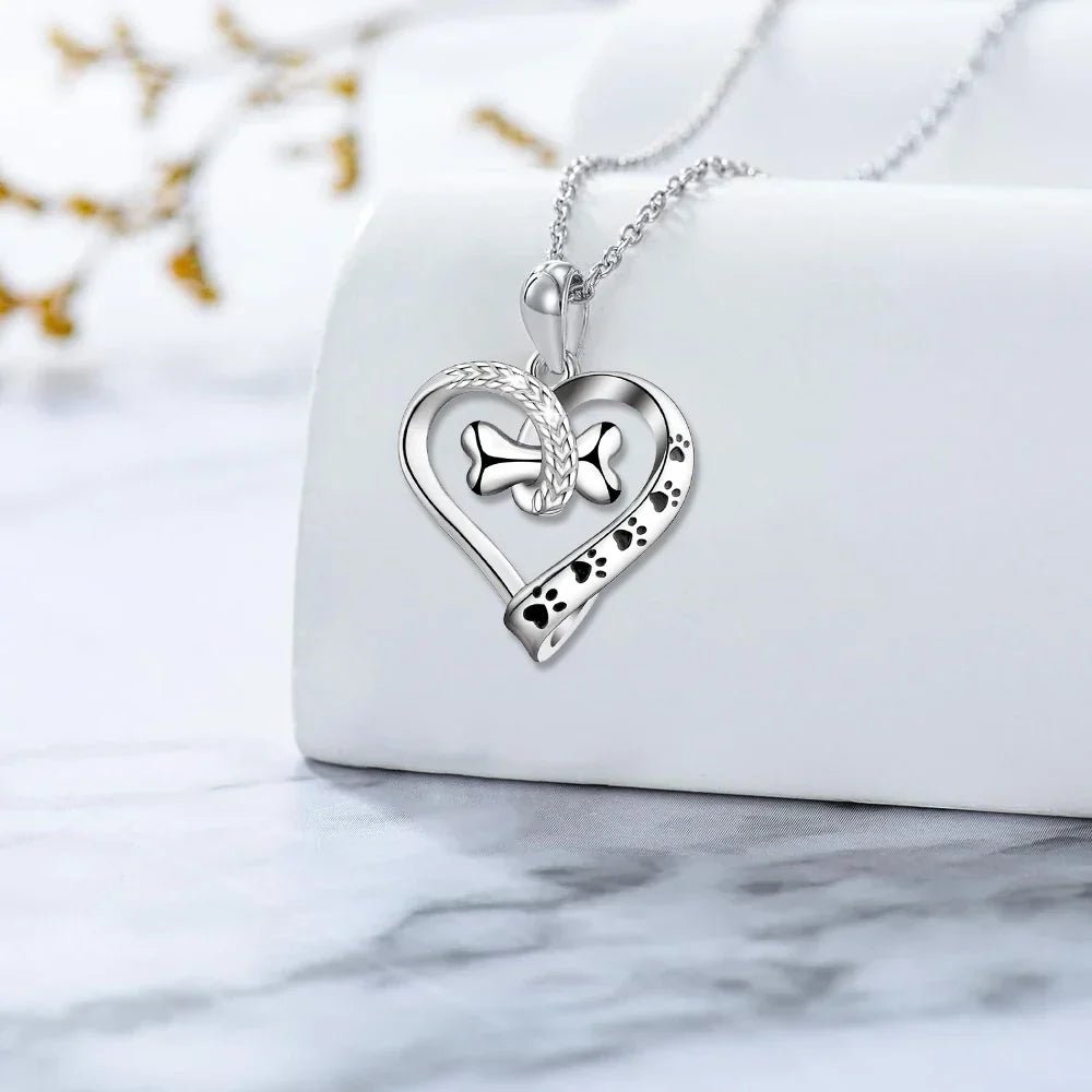 2 - Piece Jewelry Set with Paw, Heart & Bone Charms