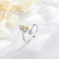 925 Sterling Silver Dog Ring wit Zirconia – Adjustable & Handmade