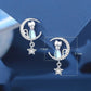 925 Sterling silver Moon & Star Cat Earrings With Zircon