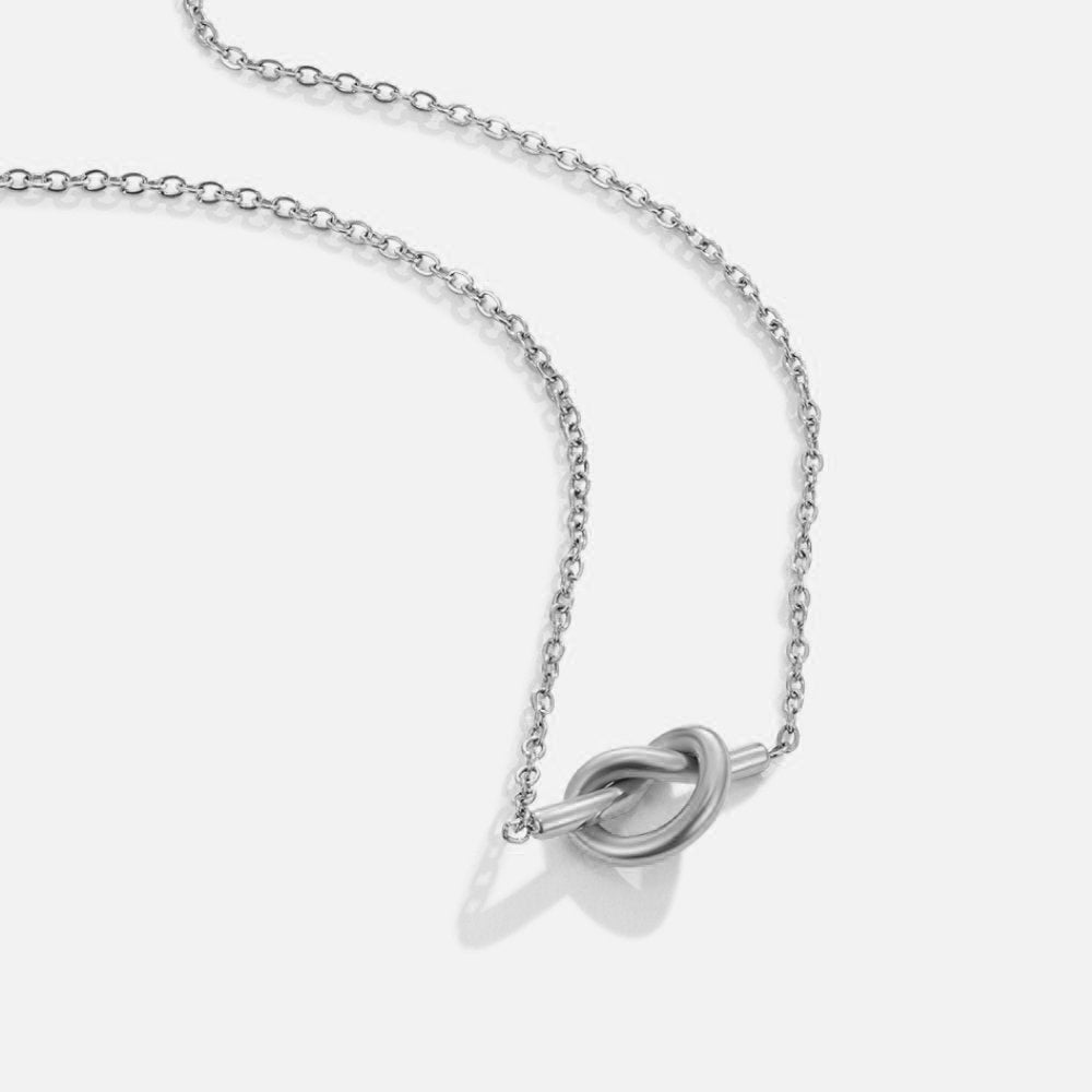 Adela Knot Silver Pendant Necklace
