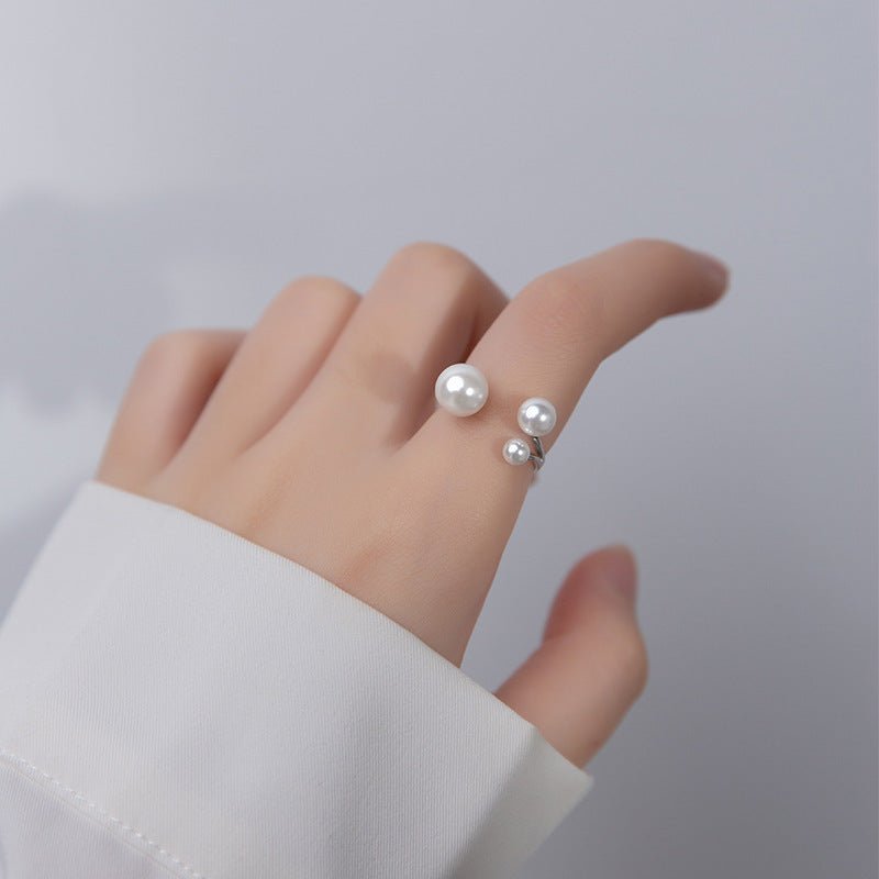 Adjustable Ring with Freshwater Pearls