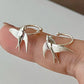 Beautiful Silver Swallow Bird Clip - On Earrings