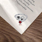 Black Paw Print Adjustable Ring With Red Gemstone