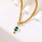 Bold Emerald Pendant Necklace | Gold
