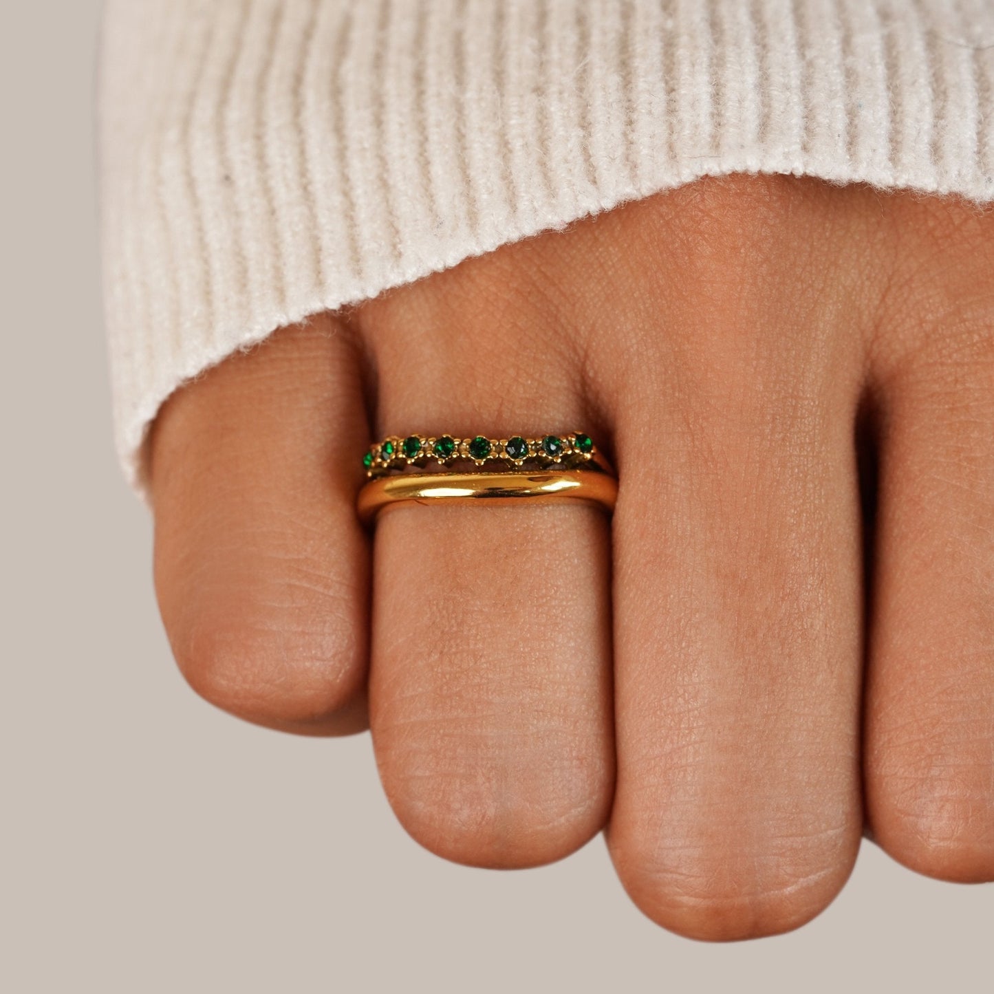 Carmen - Multi - Tiered Emerald Green Ring