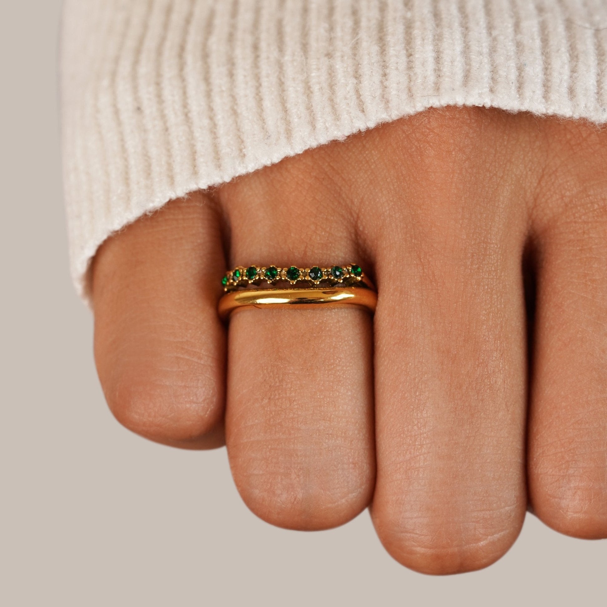Carmen - Multi - Tiered Emerald Green Ring