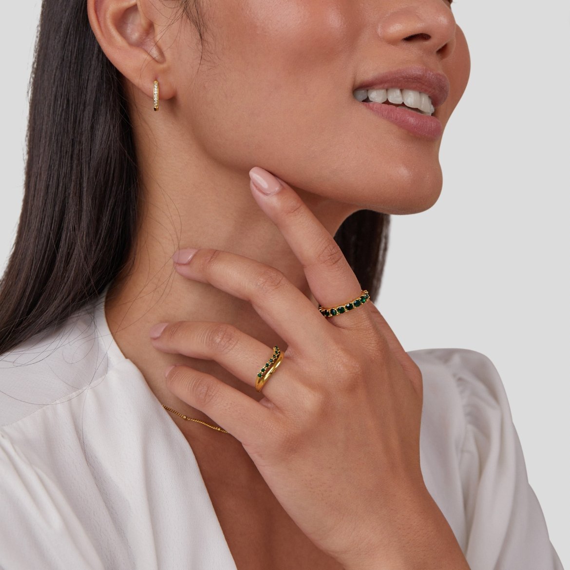 Carmen - Multi - Tiered Emerald Green Ring