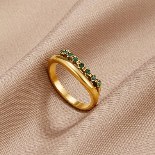 Carmen - Multi - Tiered Emerald Green Ring