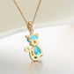 Crystal Cat Pendant Necklace