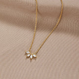 Crystal Leaf Necklace by Omelia