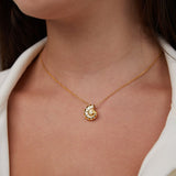Crystal Shell Pendant Necklace by Luca