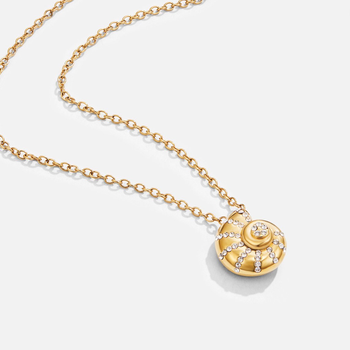 Crystal Shell Pendant Necklace by Luca