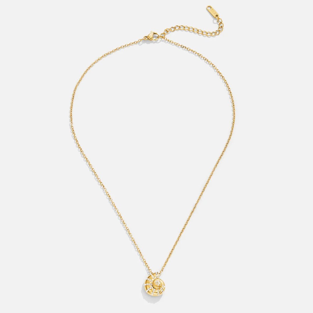 Crystal Shell Pendant Necklace by Luca