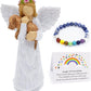 Dog Memorial Gift Set with Angel of Friendship Figurine & Rainbow Bridge Chakra Bracelet