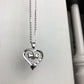 Dog Paw and Heart Necklace in Stainless Steel
