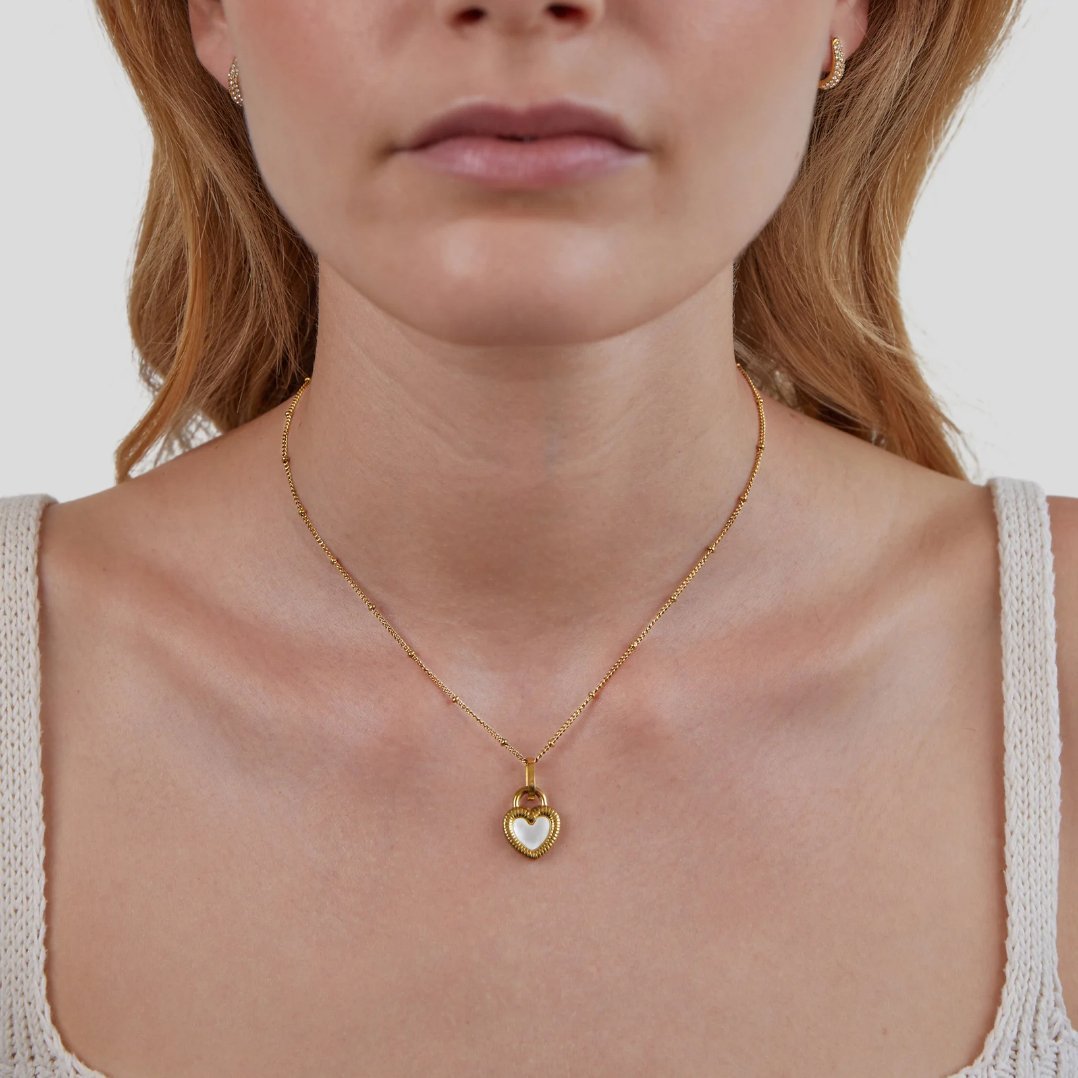 Double - Sided Heart 'Falling For You' Necklace