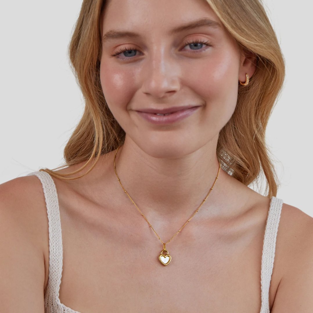 Double - Sided Heart 'Falling For You' Necklace