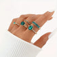Elegant Gold Zarina Emerald Ring Set