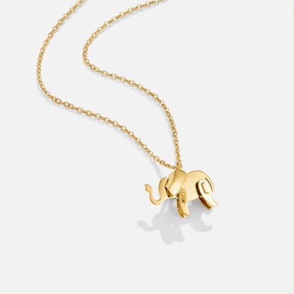 Elegant Golden Elephant Pendant Necklace
