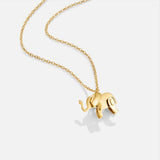 Elegant Golden Elephant Pendant Necklace