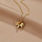 Elegant Golden Elephant Pendant Necklace