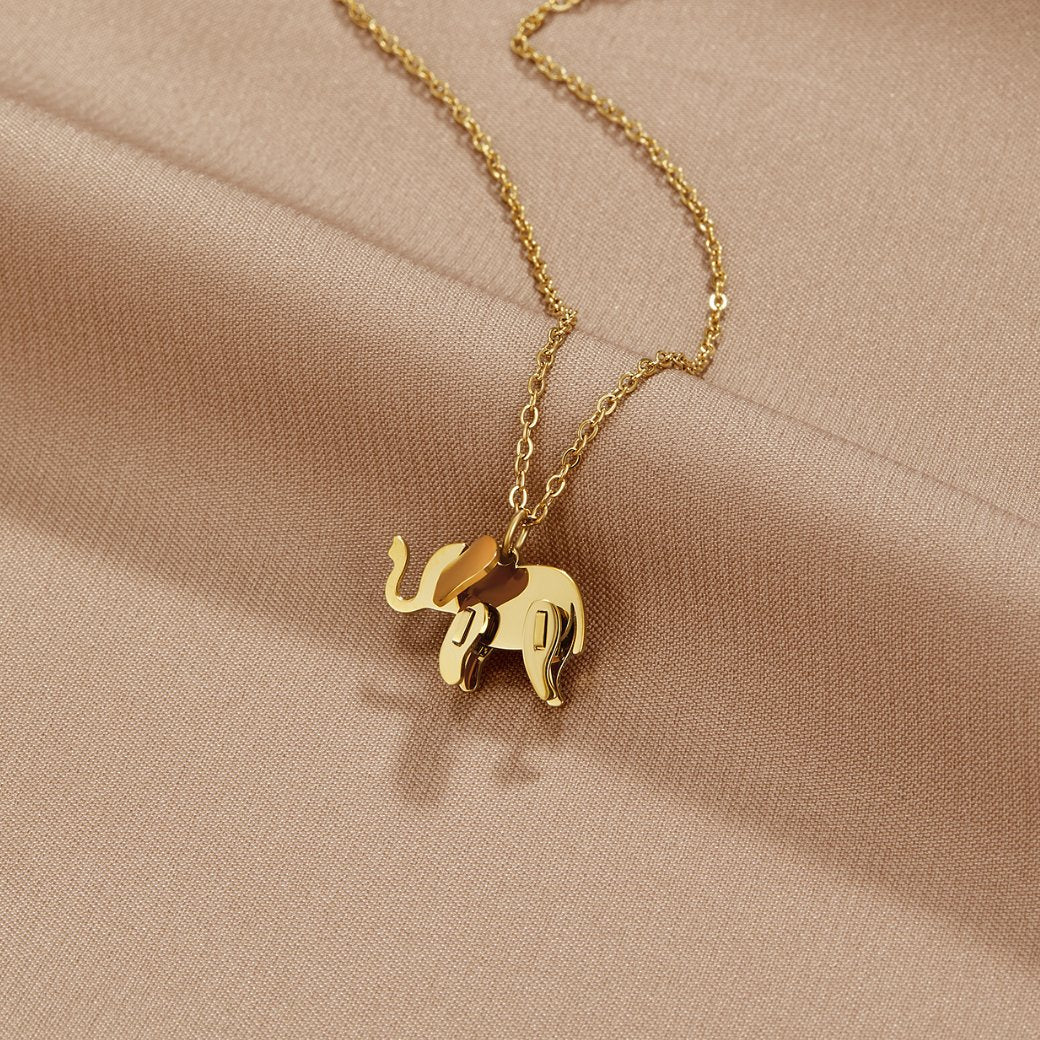 Elegant Golden Elephant Pendant Necklace