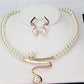 Elegant Pearl Jewelry Set: Necklace and Earrings