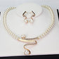 Elegant Pearl Jewelry Set: Necklace and Earrings