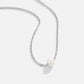 Elegant Silver Pearl Solitaire Necklace