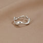 Elegant Silver Wave Band