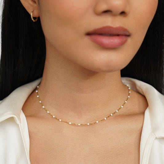 Elegant White Pearl Necklace