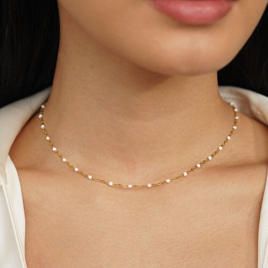 Elegant White Pearl Necklace