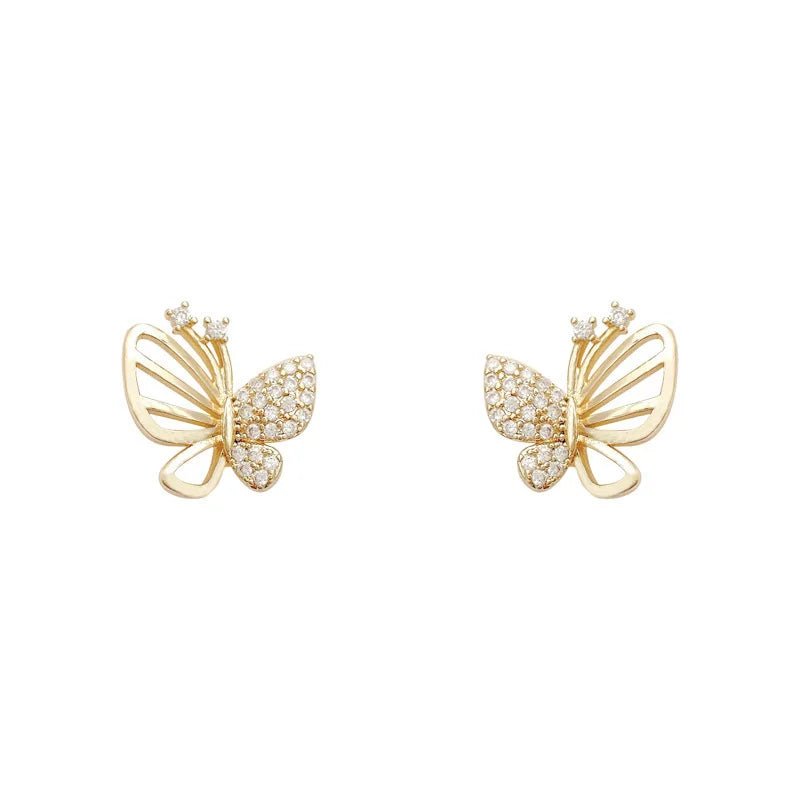 Elegant Zircon Butterfly Stud Earrings