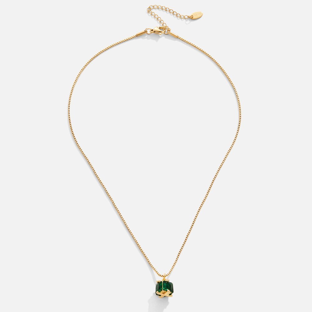Emerald Geometric Pendant Necklace