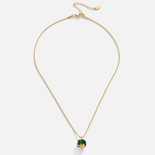 Emerald Geometric Pendant Necklace