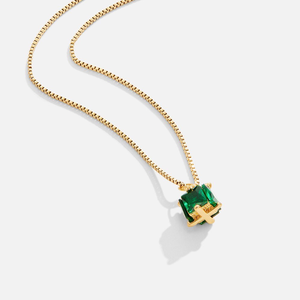 Emerald Geometric Pendant Necklace