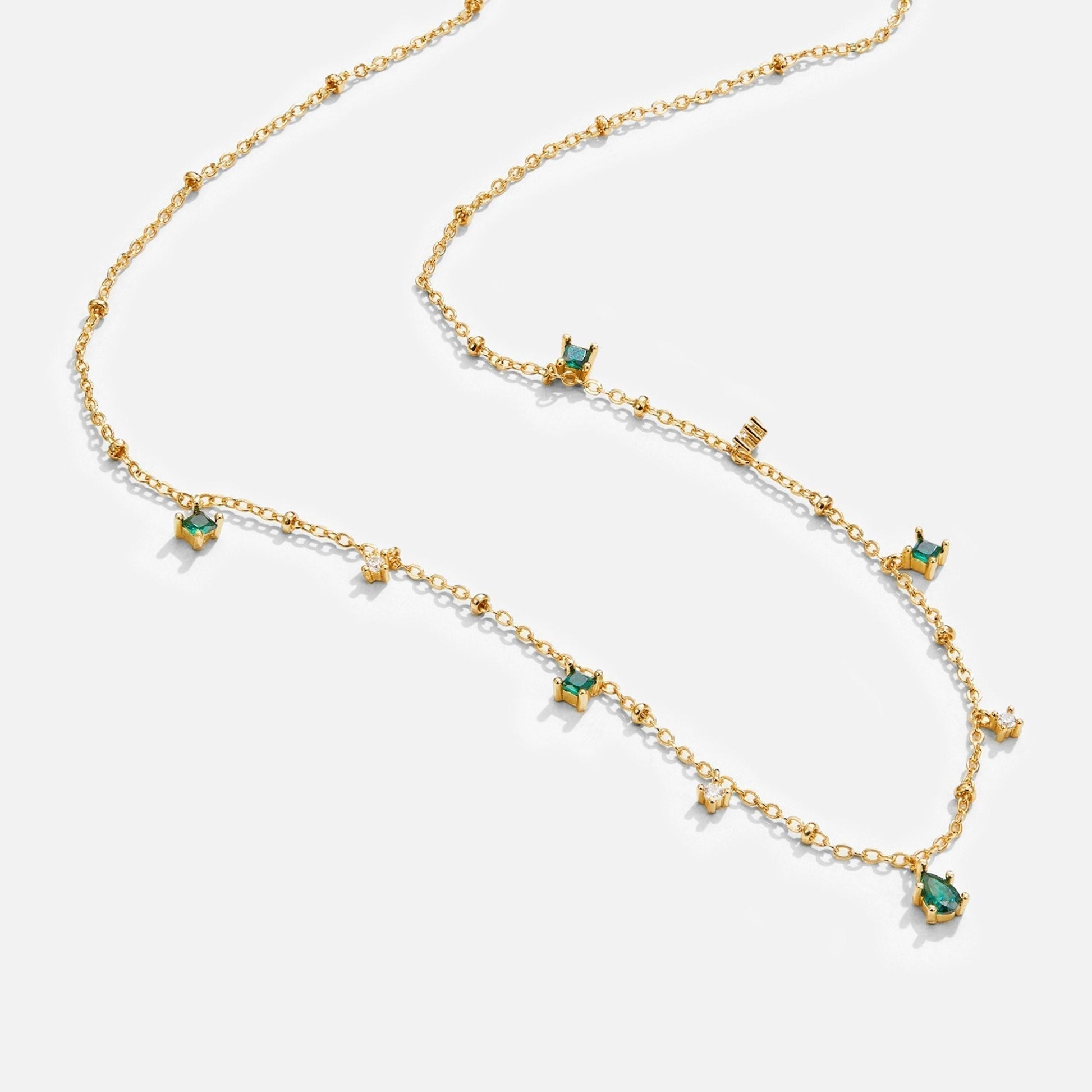 Emily's Elegant Gold Crystal Necklace