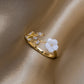 Estela - Elegant White Floral Ring