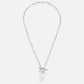 Eva Silver Chain Necklace Adorned with Freshwater Pearls