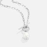 Eva Silver Chain Necklace Adorned with Freshwater Pearls